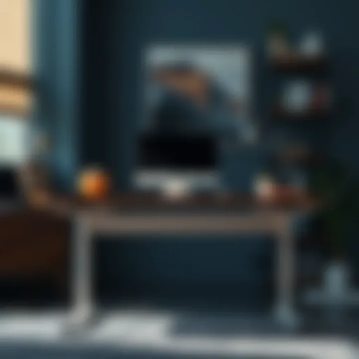 Height Adjustment Feature of Hydraulic Desks Hydraulic adjustable desk showcasing its height adjustment feature