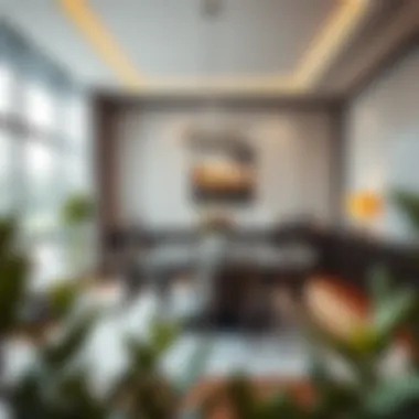 Elegant Dining Room with Integrated Storage Solutions Elegant dining room with integrated storage solutions