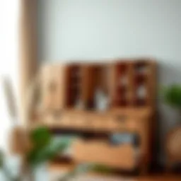 Elegant wooden large vanity organizer with compartments