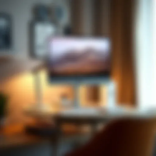 Lazy Susan enhancing monitor visibility