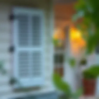 Well-maintained exterior shutters on a house Well-maintained exterior shutters on a house
