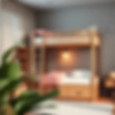 Bunk bed with storage drawers and study area