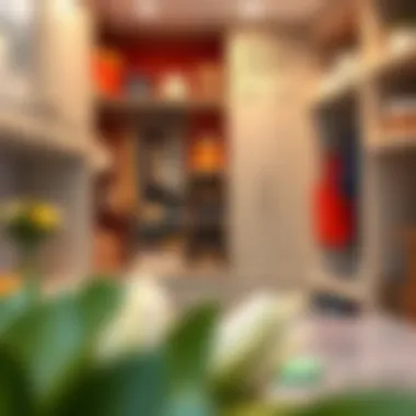 Color-coordinated kitchen closet with efficient storage solutions