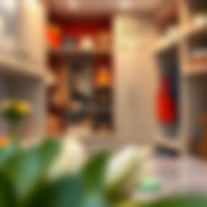 Color-coordinated kitchen closet with efficient storage solutions