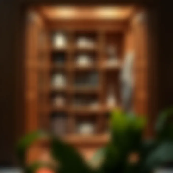 Elegant wooden kitchen closet organizer showcasing ample storage space