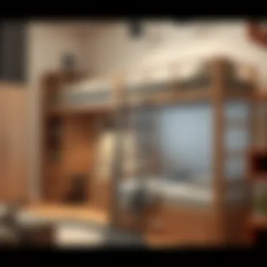 Modern bunk bed setup in a student room