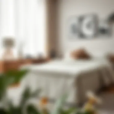 Stylish cloth storage chest used as a decorative element in a bedroom