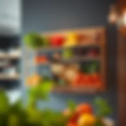 Stylish wall-mounted storage for fresh produce