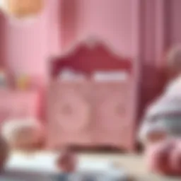 Elegant pink nursery hamper showcasing intricate design