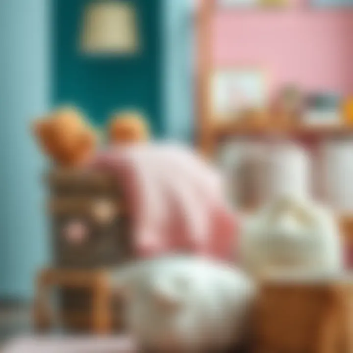 Diverse Materials for Stylish Hampers Variety of materials used in pink nursery hampers