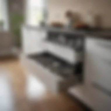 Elegant roll-out kitchen drawer in a modern setting