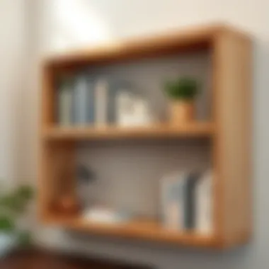 Natural Wood Grain Finish Rustic floating bookshelf showcasing natural wood grain