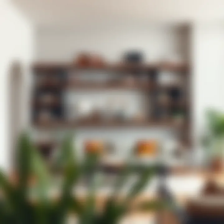 Stylish Home Integration Stylish interior featuring rustic floating bookshelves