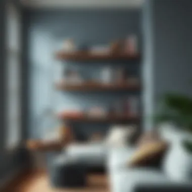 Cozy Reading Corner Cozy reading nook with rustic floating shelves and books