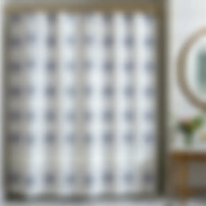 Elegant Grey Shower Curtain with Patterns Elegant grey shower curtain with intricate patterns