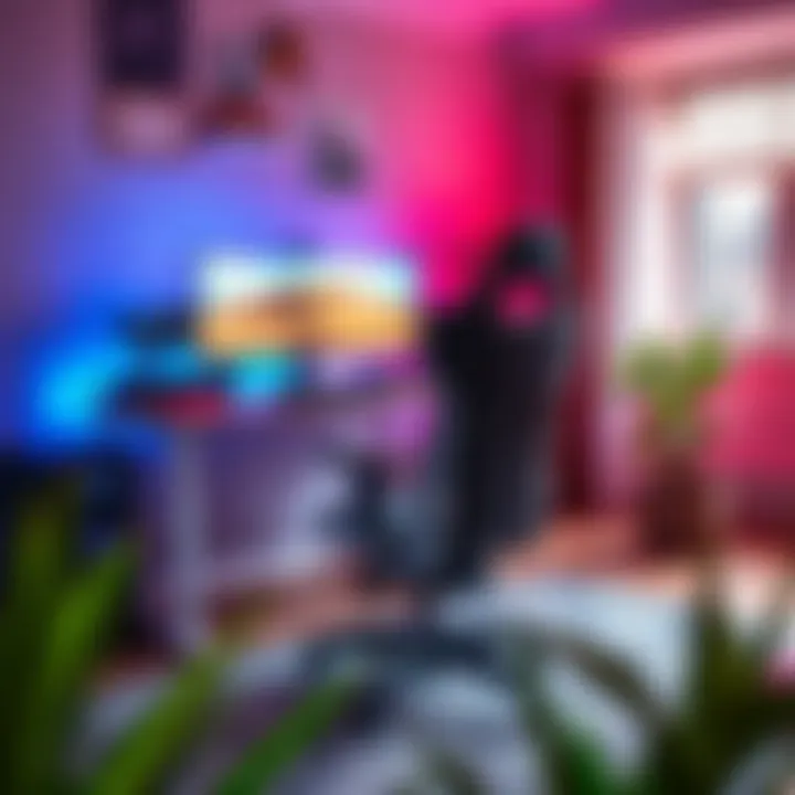 Enhancing Performance with a Stylish Gaming Setup A vibrant gaming setup that integrates a stylish desk and chair, enhancing both performance and environment.