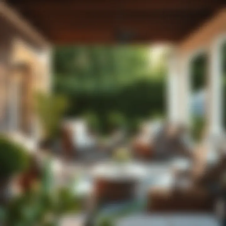 Stylish outdoor living space showcasing wicker recliners