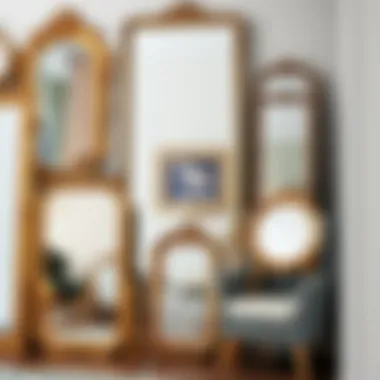 Collection of Gold Vintage Floor Mirrors A collection of various gold vintage floor mirrors showcasing different styles