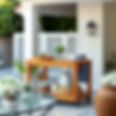 Caring for Your Backyard Serving Cart Maintenance tips showcased with a well-kept serving cart