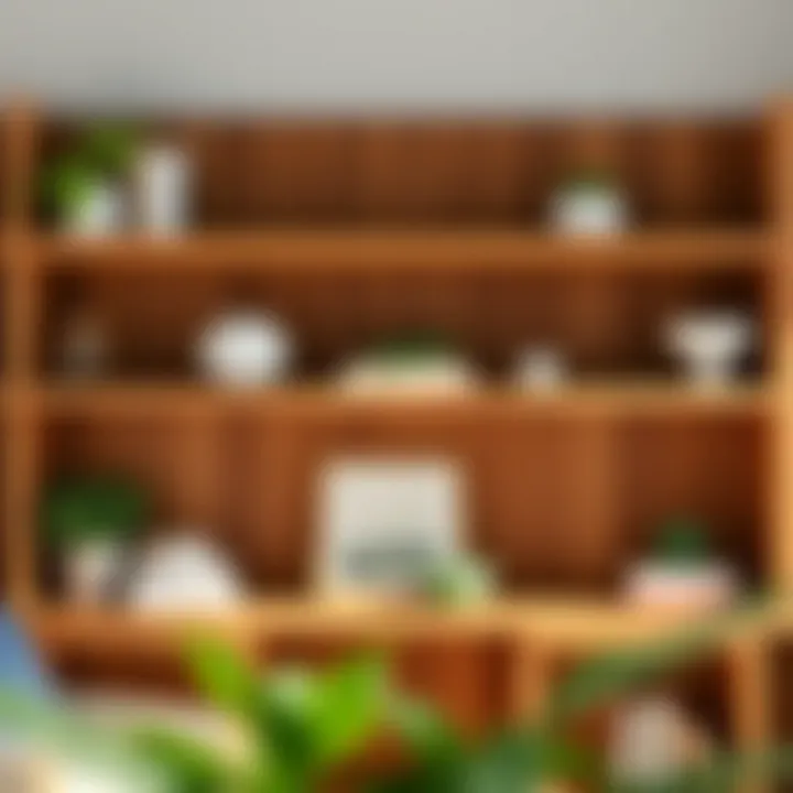 Beautifully arranged items on a well-maintained wood shelf