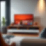 Stylish Amazon Fire TV stand in modern living room