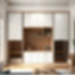 Elegant wardrobe featuring sliding doors and integrated shelving