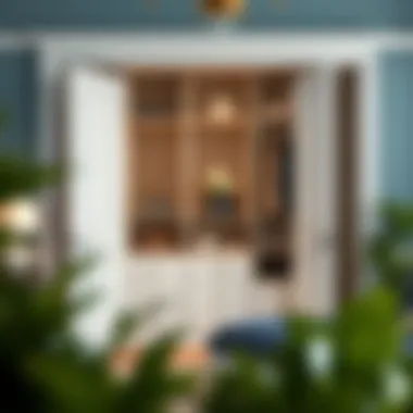 Stylishly Designed Open Wardrobe with Storage Solutions Stylishly designed open wardrobe with innovative storage solutions