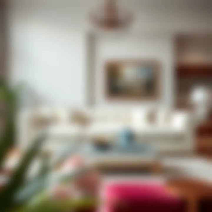 Elegant cream couch in a modern living room setting