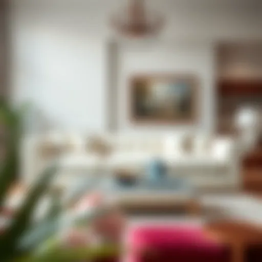 An Elegant Cream Couch in a Modern Living Room Elegant cream couch in a modern living room setting