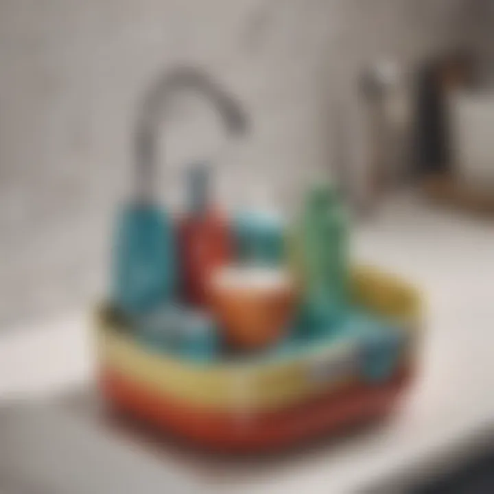 Colorful ceramic sink caddy