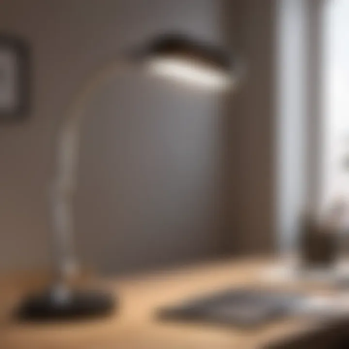 A sleek modern flexible desk lamp illuminating a stylish workspace.