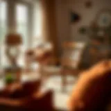 Elegant local-crafted wooden chair in a cozy living room