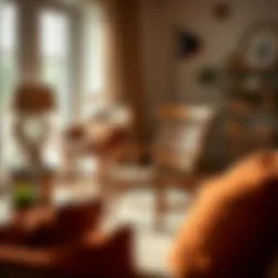 Elegant local-crafted wooden chair in a cozy living room