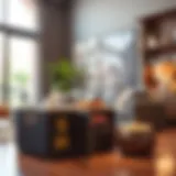 Stylish small storage containers in a modern living room setting