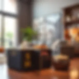 Stylish small storage containers in a modern living room setting