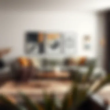 Stylish V Shape Couch with Complementary Decor Stylish V shape couch paired with complementary decor elements