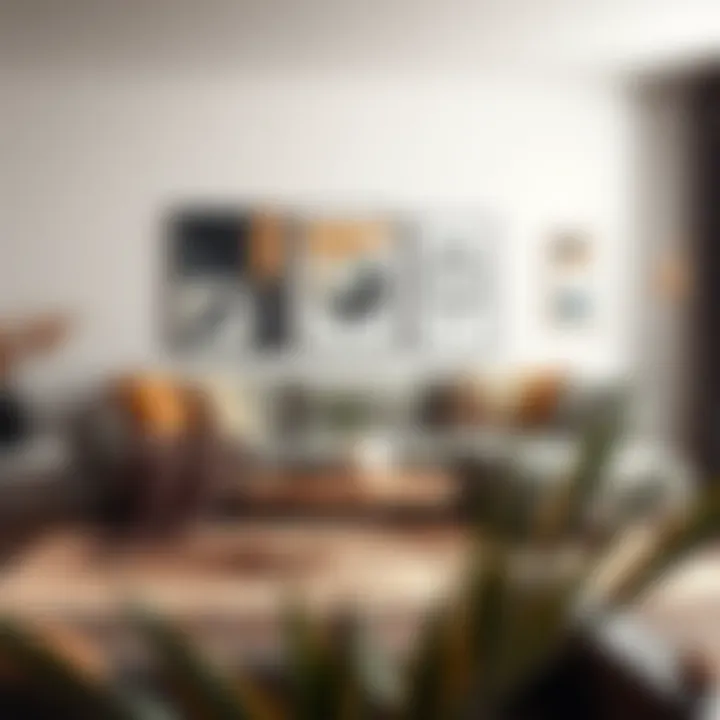 Stylish V Shape Couch with Complementary Decor Stylish V shape couch paired with complementary decor elements