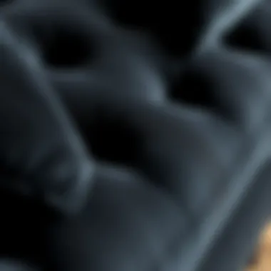 Close-up of black velvet texture highlighting its elegance and comfort