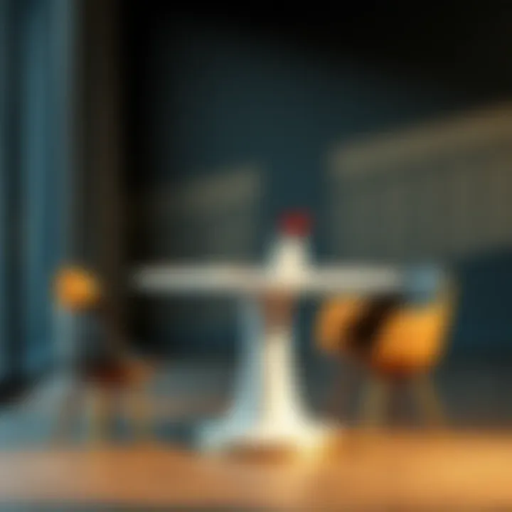 Stylish Retractable Round Table with Unique Material Finish Stylish retractable round table showcasing unique material finish