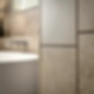 Close-up of textured tile surface enhancing the aesthetic