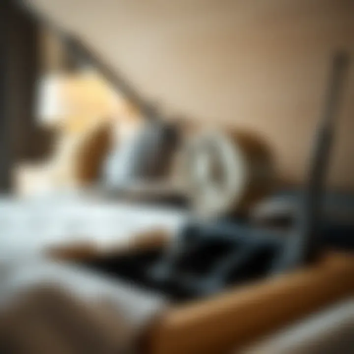 Hydraulic Mechanism Overview Close-up of hydraulic mechanism in a lift bed