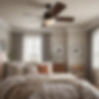Low Profile Ceiling Fan Installation in a Cozy Bedroom Low profile ceiling fan installation in a cozy bedroom