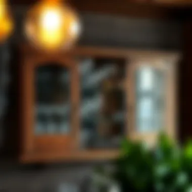 Rustic Charm of Wall Mounted Glassware Cabinet Rustic wooden wall cabinet displaying premium glassware