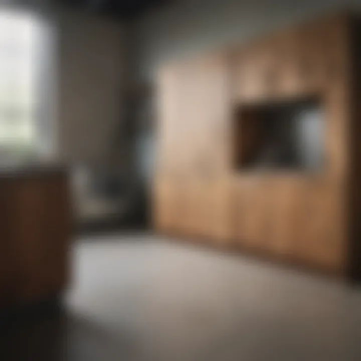 Recycling center displaying reclaimed kitchen cabinets ready for reuse