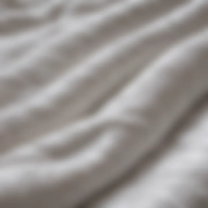 Close-up of luxurious white fabric showcasing texture and quality