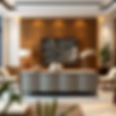 Sophisticated Modern Aesthetics Elegant wide console table in a modern living room